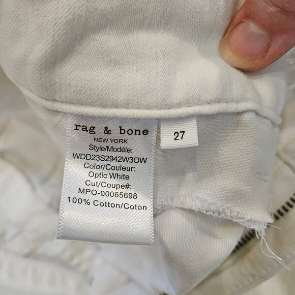 Rag & Bone Cargo Pants Women 27 Optic White Utility Straight Baggy Summer Resort - Picture 11 of 13